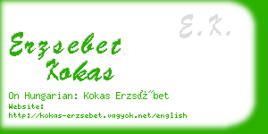 erzsebet kokas business card